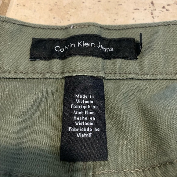 Calvin Klein Jeans Men's Olive Green Straight Leg Pants - Size 34 - Picture 5 of 10